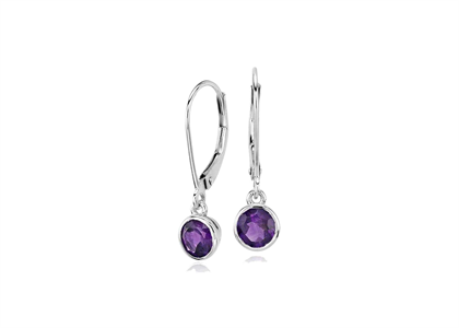 Amethyst Drop Dangle Earrings